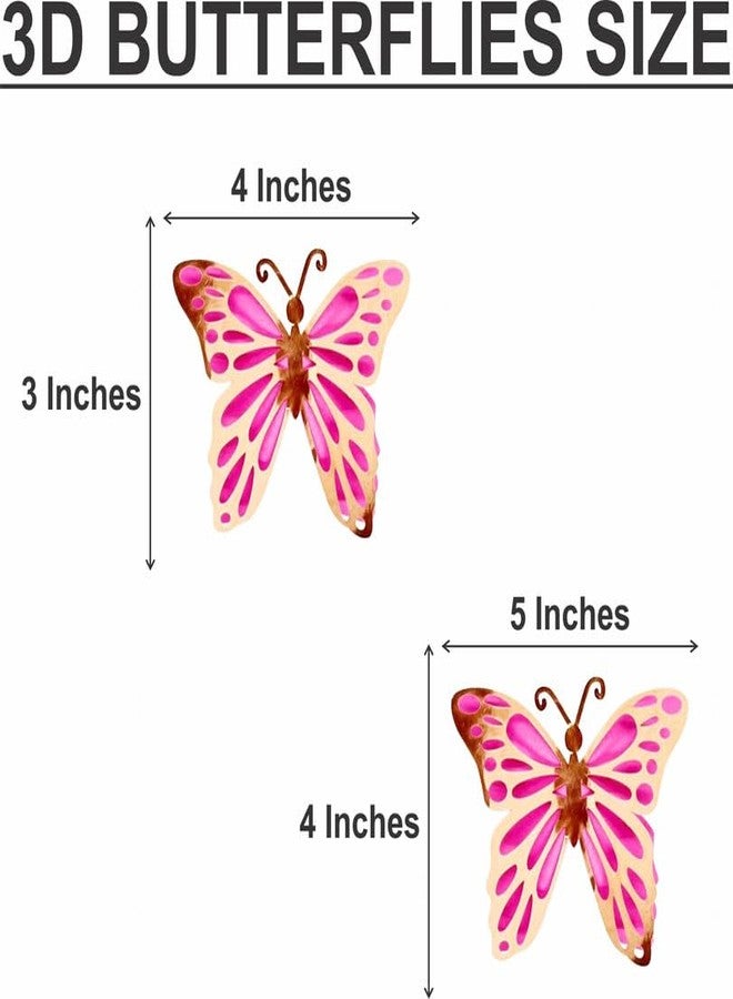 Untumble Butterfly Stickers for Balloon Decoration | Pink & Gold Butterfly 3D Stickers for Wall Decoration | Butterfly Decoration Items | Butterfly Stickers for Birthday Decoration | Pack of 6 - Image 3